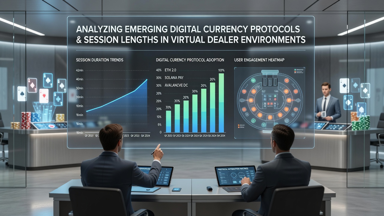 Virtual dealer table showing real-time crypto transaction confirmations during live sessions