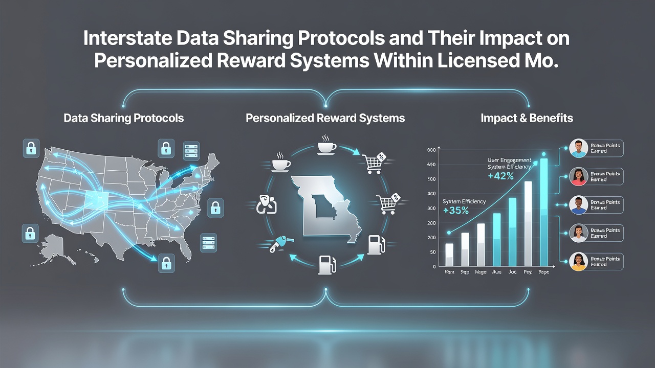 Mobile device displaying personalized casino rewards dashboard with interstate player data